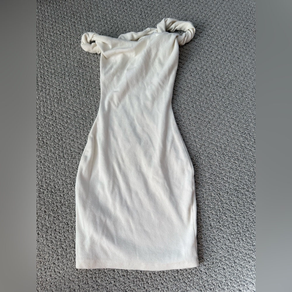 Cream Bodycon Dress - Sleeveless Fitted Style